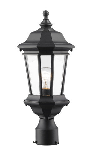 Z-Lite Melbourne 1 Light Outdoor Post Mount Light in Black 540PHM-BK