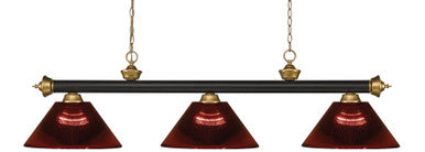 Z-Lite Riviera 3 Light Billiard in Bronze + Satin Gold 200-3BRZ+SG-ARBG