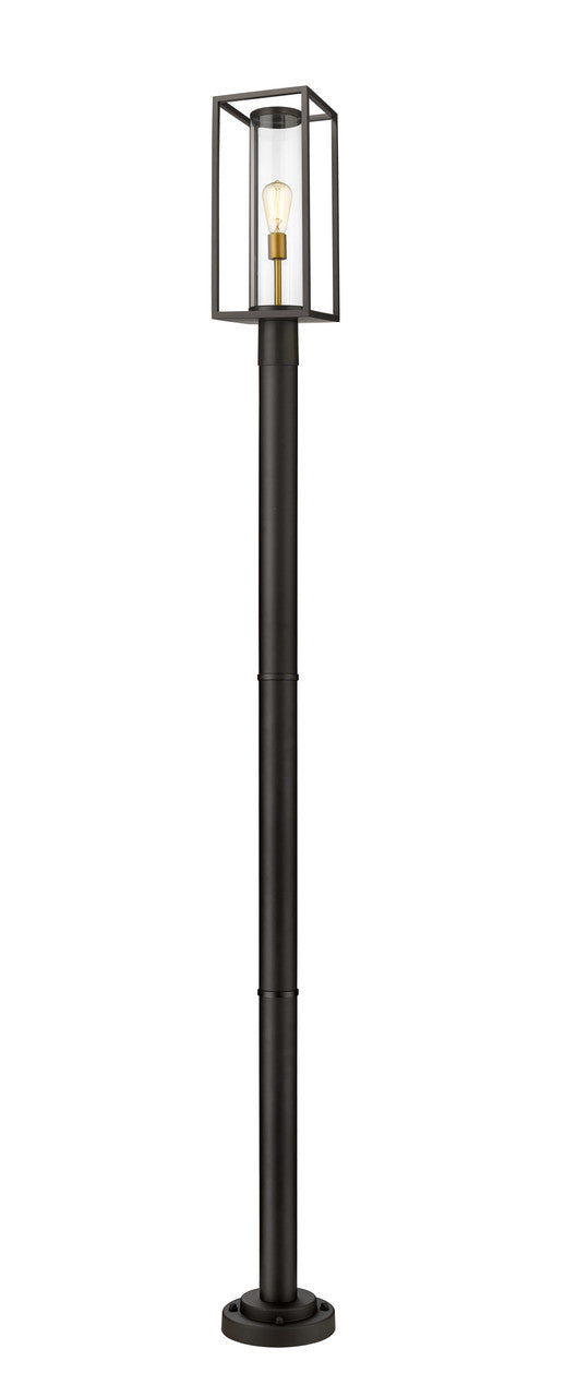 Z-Lite Dunbroch Outdoor Post Mounted Fixture in Deep Bronze + Outdoor Brass 584PHMR-567P-DBZ