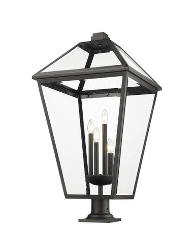 Z-Lite Talbot 4 Light Outdoor Pier Mounted Fixture in Black 579PHXLXR-533PM-BK