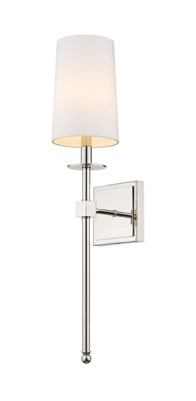 Z-Lite Camila 1 Light Wall Sconce in Polished Nickel 811-1S-PN