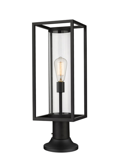 Z-Lite Dunbroch 1 Light Outdoor Pier Mounted Fixture in Black 584PHMR-553PM-BK