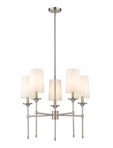 Z-Lite Emily 5 Light Chandelier in Brushed Nickel 3033-5BN