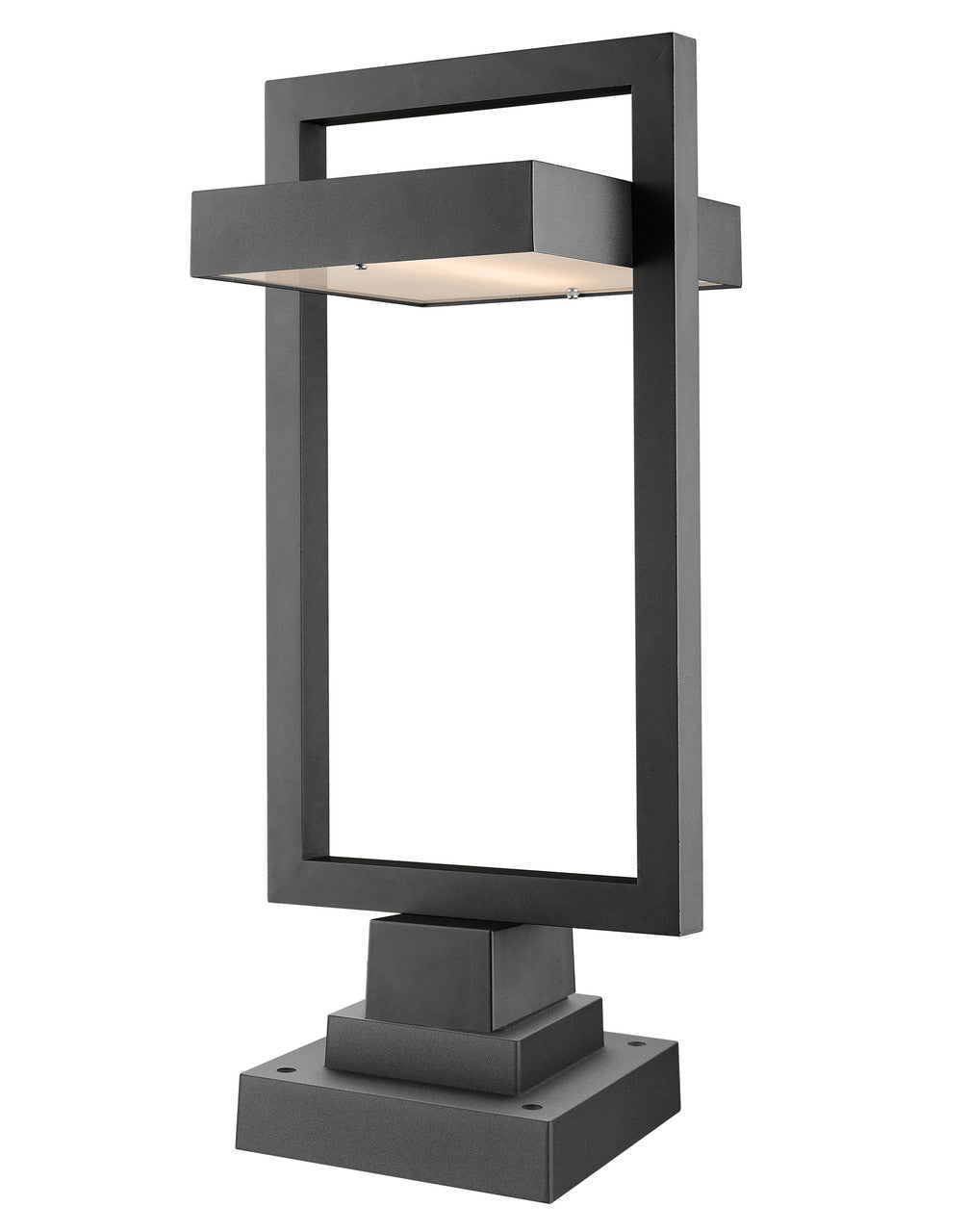 Z-Lite Luttrel 1 Light Outdoor Pier Mounted Fixture in Black 566PHBS-SQPM-BK-LED