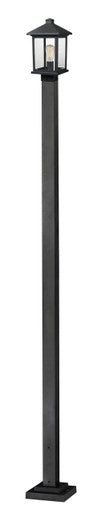 Z-Lite Portland 1 Light Outdoor Post Mounted Fixture in Black 531PHMS-536P-BK