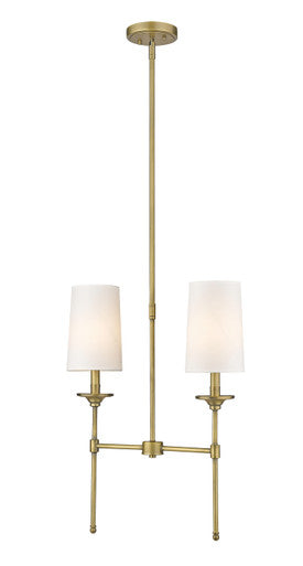 Z-Lite Emily 2 Light Linear Chandelier in Rubbed Brass 3033-2L-RB