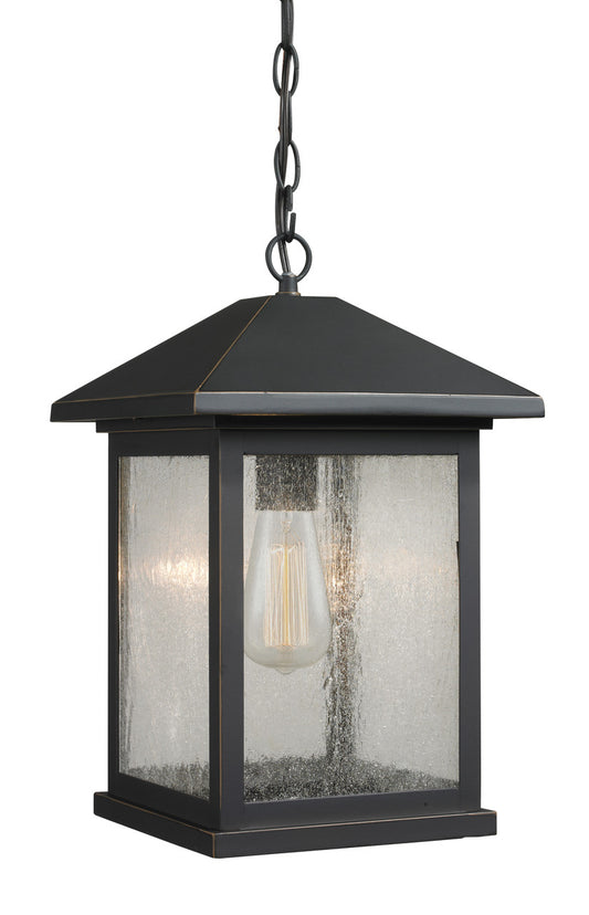 Z-Lite Portland 1 Light Outdoor Chain Mount Ceiling Fixture in Oil Rubbed Bronze 531CHB-ORB