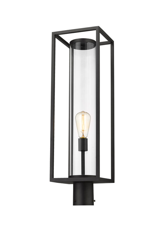 Z-Lite Dunbroch 1 Light Outdoor Post Mount Fixture in Black 584PHBR-BK