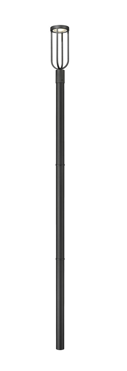 Z-LITE Leland 1 Light Outdoor Post Mounted Fixture in Sand Black 5005PHM-5009P96-BK-L