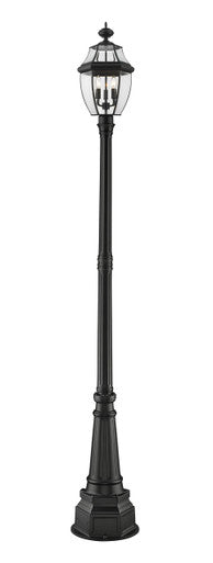 Z-Lite Westover 3 Light Outdoor Post Mounted Fixture in Black 580PHB-564P-BK