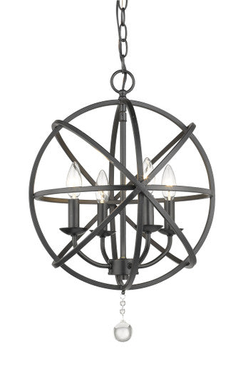 Z-Lite Tull 4 Light Chandelier in Matte Black 458-16MB