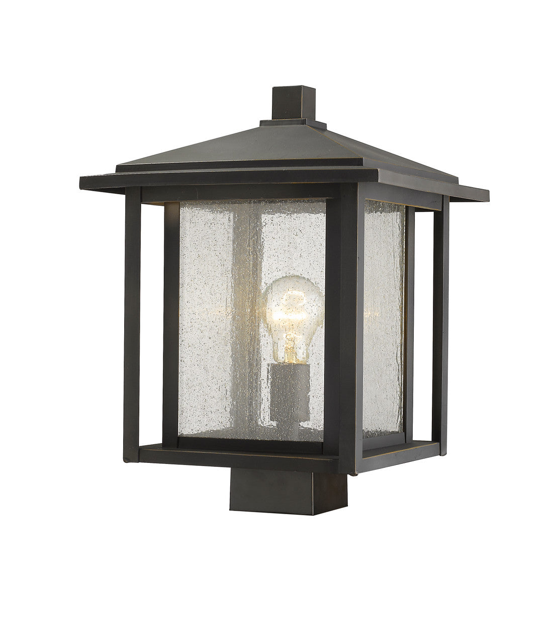 Z-Lite Aspen 1 Light Outdoor Post Mount Fixture in Oil Rubbed Bronze 554PHBS-ORB