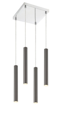 Z-Lite Forest 4 Light Chandelier in Chrome 917MP12-PBL-LED-4SCH