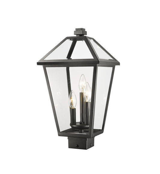 Z-Lite Talbot 3 Light Outdoor Post Mount Fixture in Black 579PHBS-BK