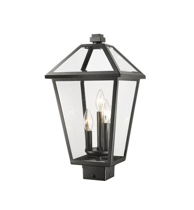 Z-Lite Talbot 3 Light Outdoor Post Mount Fixture in Black 579PHBS-BK