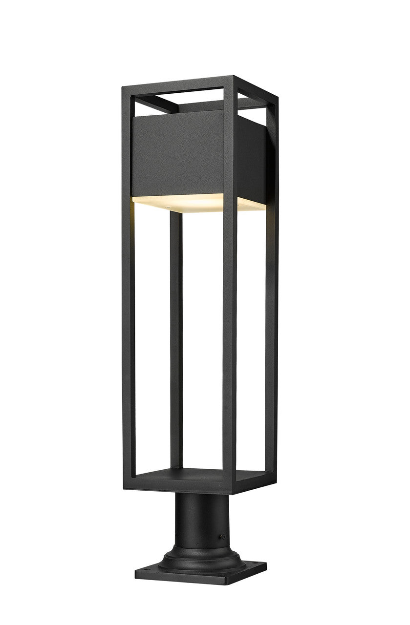 Z-Lite Barwick 1 Light Outdoor Pier Mounted Fixture in Black 585PHBR-533PM-BK-LED