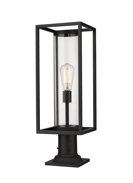 Z-Lite Dunbroch 1 Light Outdoor Pier Mounted Fixture in Black 584PHMR-533PM-BK