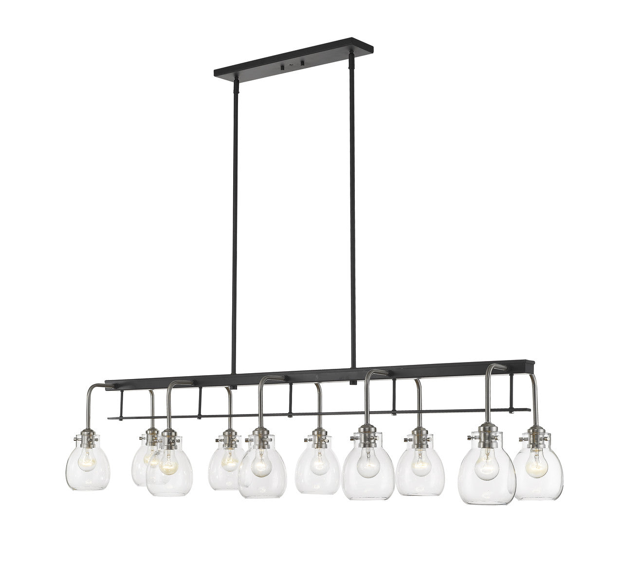 Z-Lite Kraken Chandelier in Matte Black + Brushed Nickel 466-10L-MB-BN