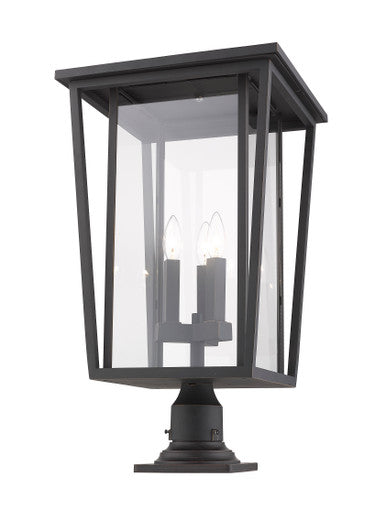 Z-Lite Seoul 3 Light Outdoor Pier Mounted Fixture in Oil Rubbed Bronze 571PHXLR-533PM-ORB