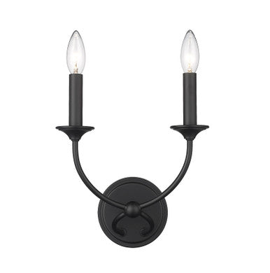 Z-Lite Arabella 2 Light Wall Sconce in Matte Black 3500-2S-MB