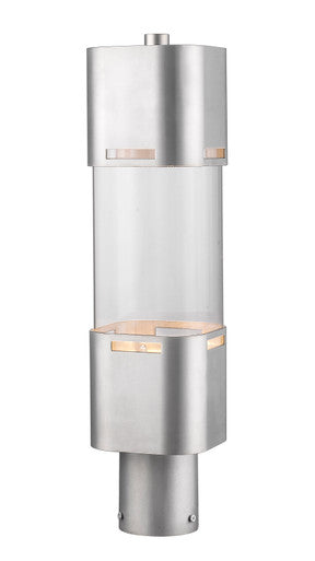 Z-Lite Lestat 1 Light Outdoor Post Head in Brushed Aluminum 562PHBR-BA-LED