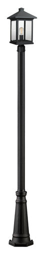 Z-Lite Portland 1 Light Outdoor Post Mounted Fixture in Black 531PHBR-519P-BK