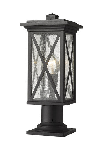 Z-Lite Brookside 1 Light Outdoor Pier Mounted Fixture in Black 583PHMR-533PM-BK