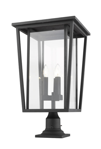 Z-Lite Seoul Outdoor Pier Mounted Fixture in Black 571PHXLR-533PM-BK