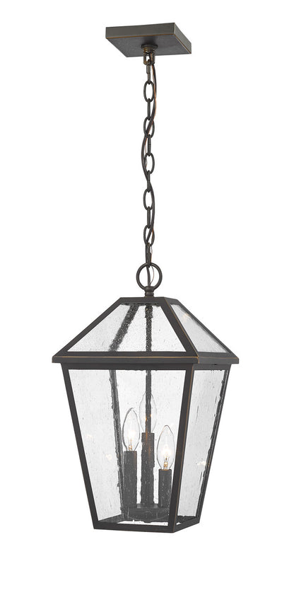 Z-Lite Talbot 3 Light Outdoor Chain Mount Ceiling Fixture in Oil Rubbed Bronze 579CHB-ORB