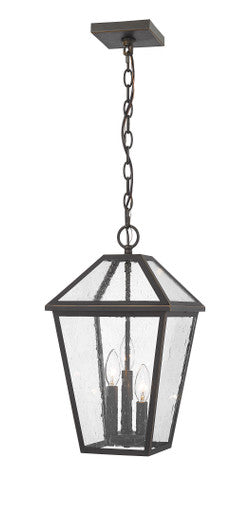 Z-Lite Talbot 3 Light Outdoor Chain Mount Ceiling Fixture in Oil Rubbed Bronze 579CHB-ORB