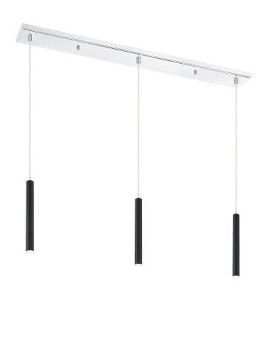 Z-Lite Forest 3 Light Linear Chandelier in Chrome 917MP12-MB-LED-3LCH