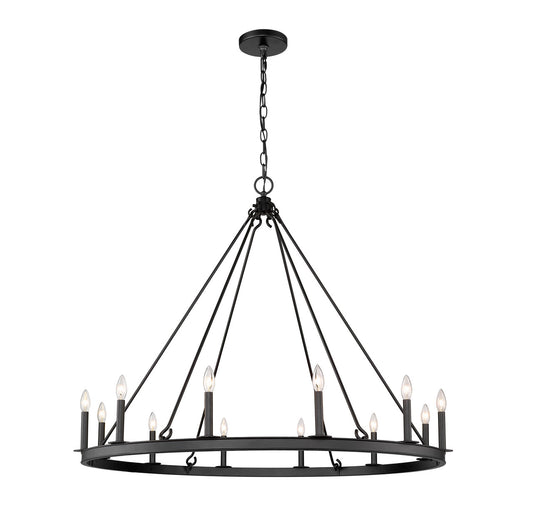 Z-Lite Barclay Chandelier in Matte Black 482R-12MB