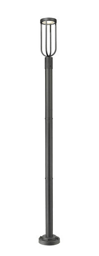 Z-Lite Leland 1 Light Outdoor Post Mounted Fixture in Sand Black 5005PHM-567P-BK-LED