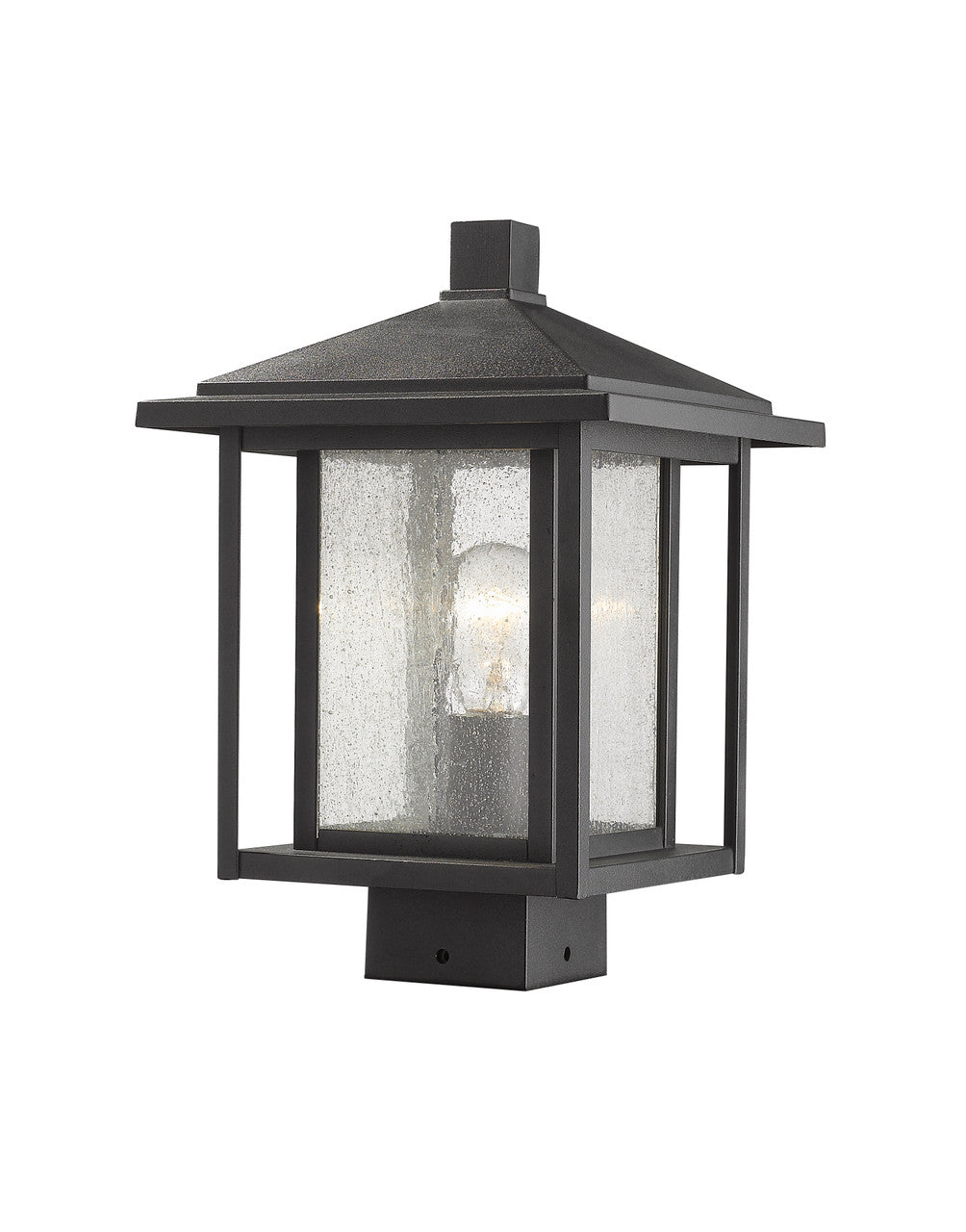 Z-Lite Aspen 1 Light Outdoor Post Mount Fixture in Black 554PHMS-BK