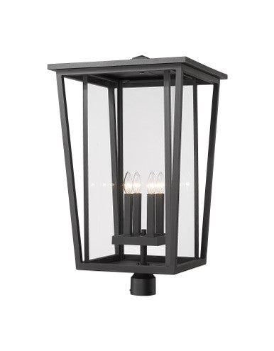 Z-Lite Seoul 4 Light Outdoor Post Mount Fixture in Black 571PHXXLR-BK