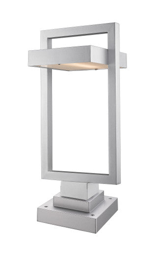 Z-Lite Luttrel 1 Light Outdoor Pier Mounted Fixture in Silver 566PHBS-SQPM-SL-LED