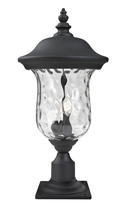 Z-Lite Armstrong 3 Light Outdoor Pier Mounted Fixture in Black 533PHB-533PM-BK