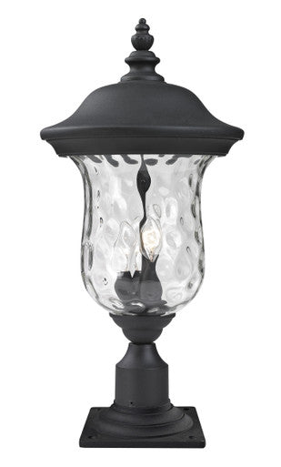 Z-Lite Armstrong 3 Light Outdoor Pier Mounted Fixture in Black 533PHB-533PM-BK