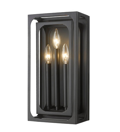 Z-Lite Easton 3 Light Wall Sconce in Matte Black 3038-3S-MB