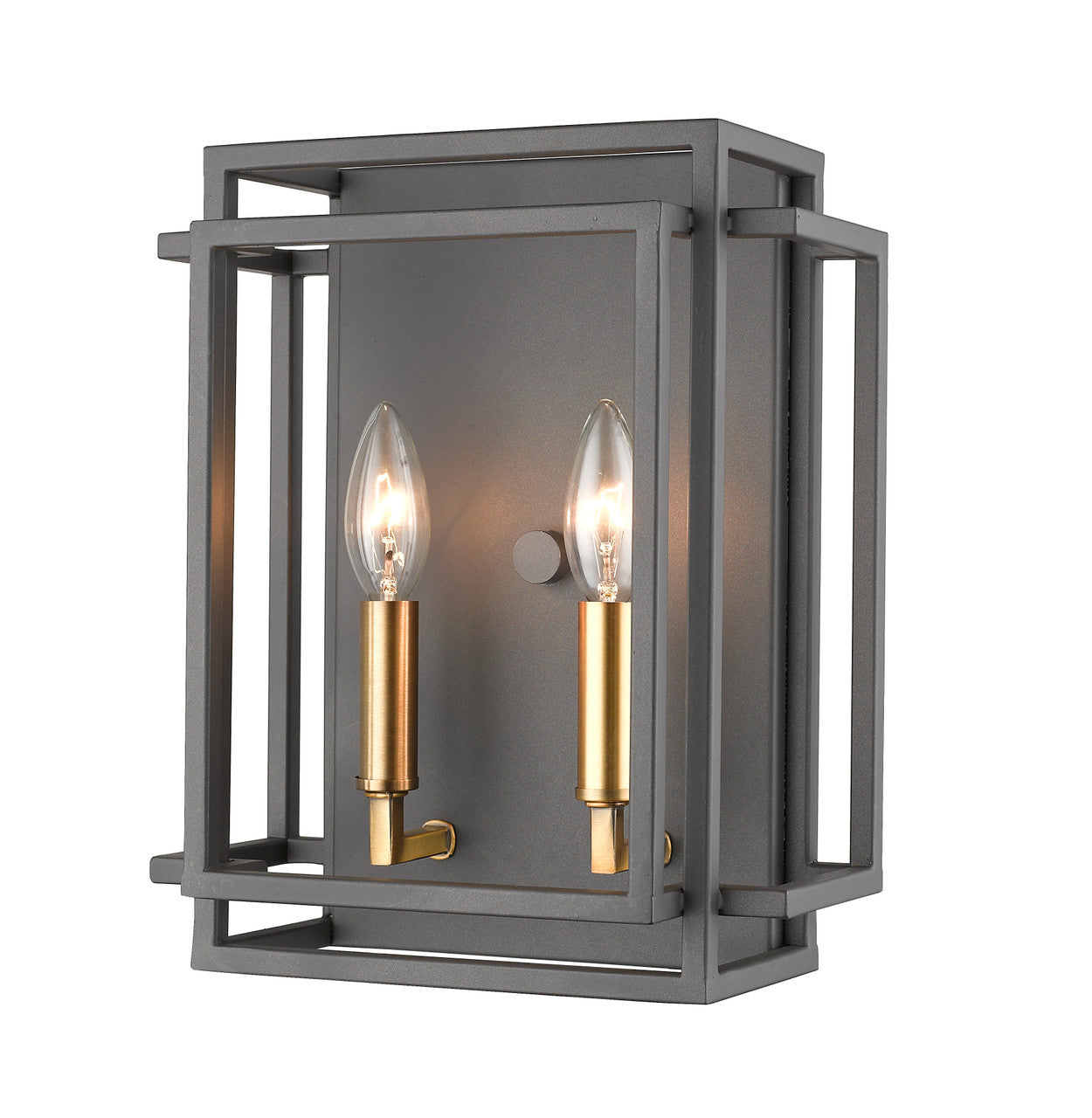 Z-Lite Titania 2 Light Wall Sconce in Bronze + Olde Brass 454-2S-BRZ-OBR