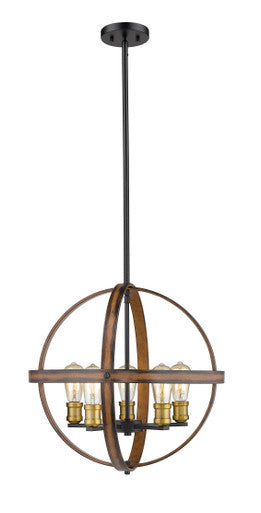 Z-Lite Kirkland 5 Light Chandelier in Rustic Mahogany 472B20-RM