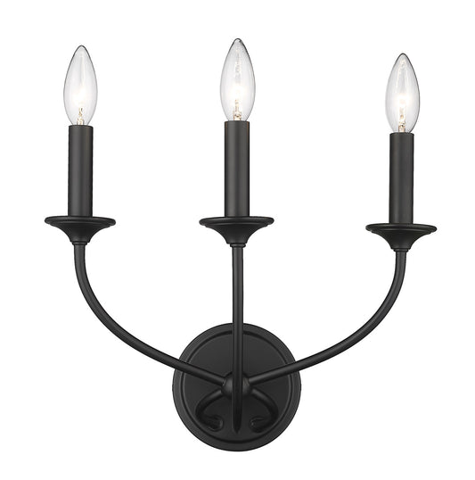 Z-Lite Arabella 3 Light Wall Sconce in Matte Black 3500-3S-MB