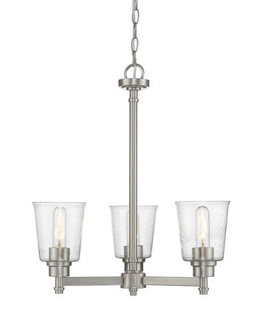 Z-Lite Bohin 3 Light Chandelier in Brushed Nickel 464-3BN