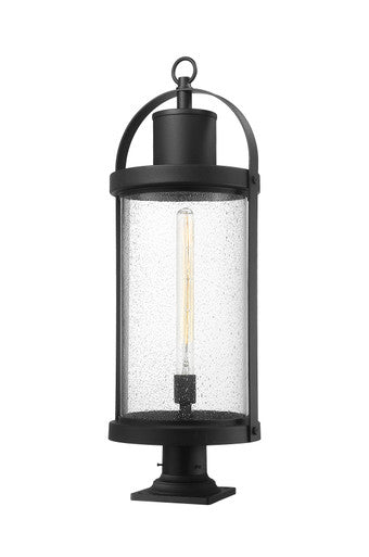 Z-Lite Roundhouse 1 Light Outdoor Pier Mounted Fixture in Black 569PHXL-533PM-BK