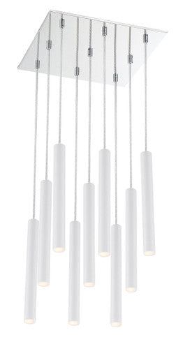 Z-Lite Forest 9 Light Chandelier in Chrome 917MP12-WH-LED-9SCH