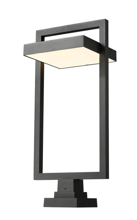 Z-Lite Luttrel Outdoor Pier Mounted Fixture in Black 566PHXLS-SQPM-BK-LED