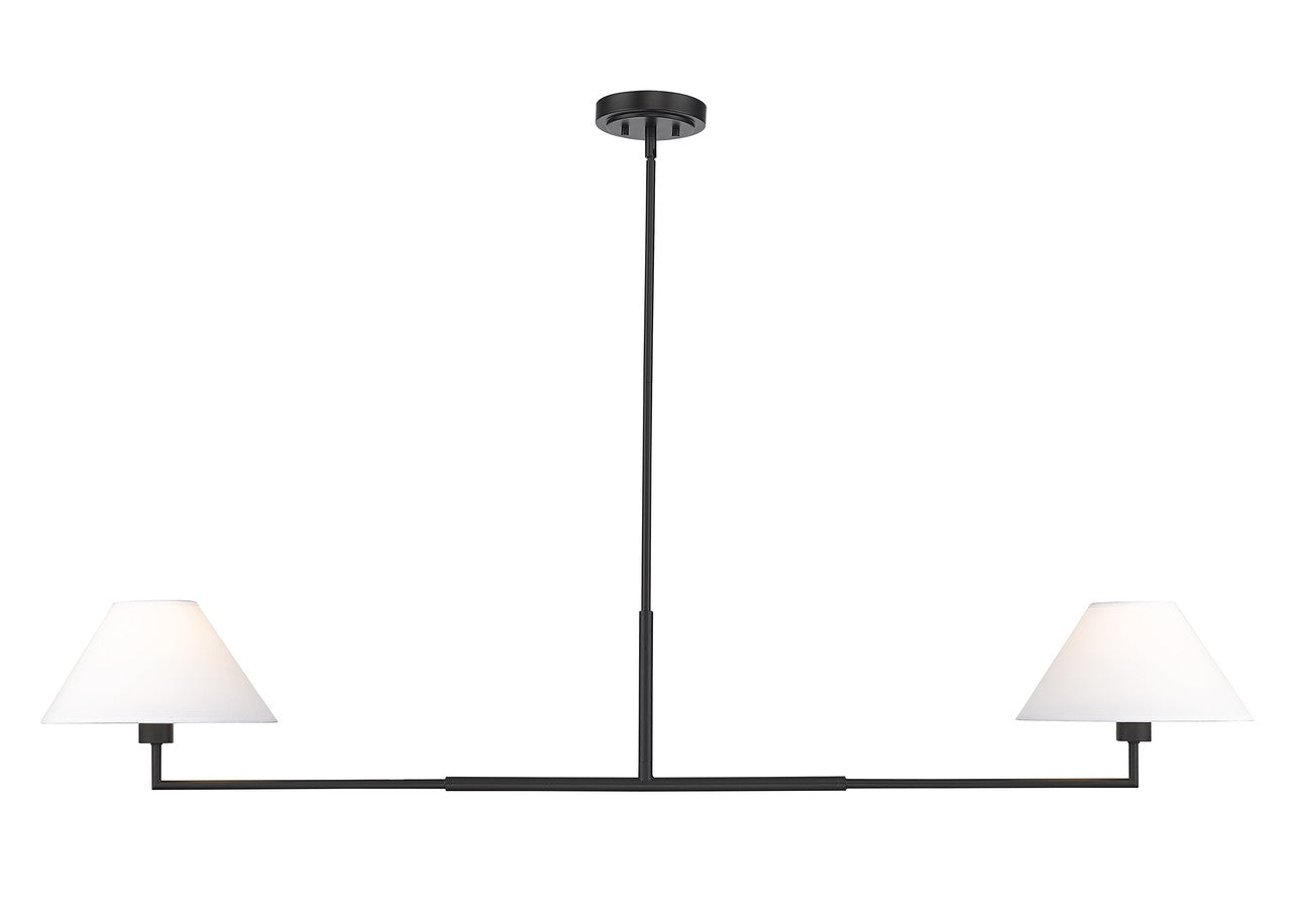 Z-LITE Leila 2 Light Chandelier in Matte Black 744-62L-MB