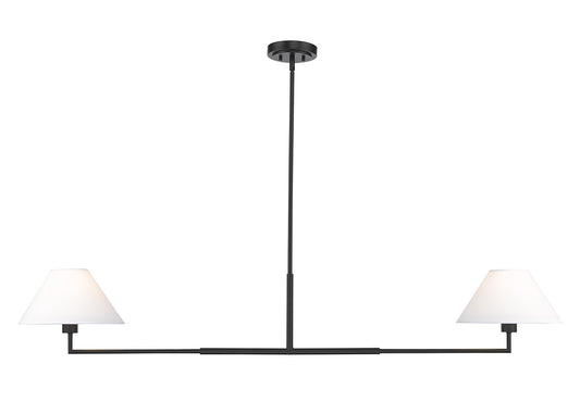 Z-LITE Leila 2 Light Chandelier in Matte Black 744-62L-MB