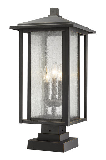 Z-Lite Aspen 3 Light Outdoor Pier Mounted Fixture in Oil Rubbed Bronze 554PHXLS-SQPM-ORB