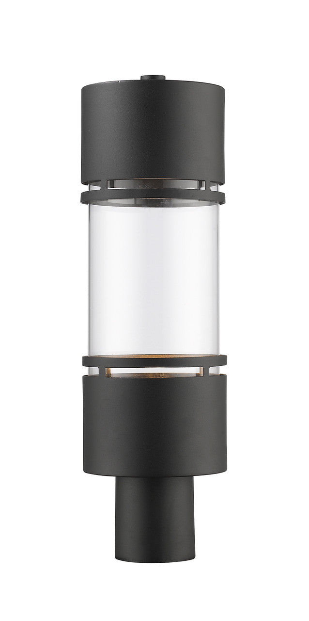 Z-Lite Luminata 1 Light Outdoor Post Mount Fixture in Black 553PHB-BK-LED